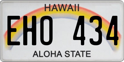 HI license plate EHO434