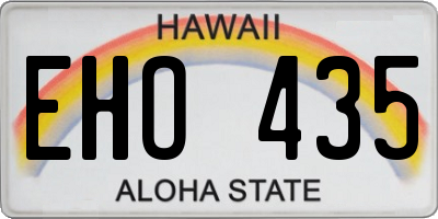 HI license plate EHO435