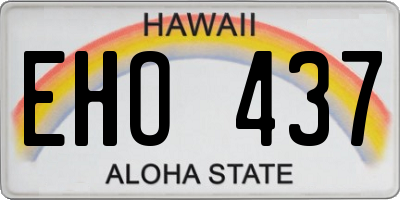 HI license plate EHO437