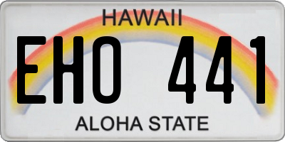 HI license plate EHO441