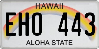 HI license plate EHO443