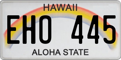 HI license plate EHO445