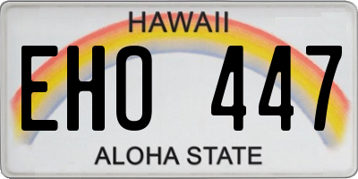 HI license plate EHO447
