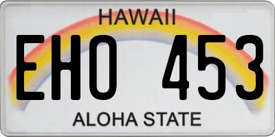 HI license plate EHO453