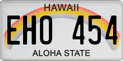 HI license plate EHO454
