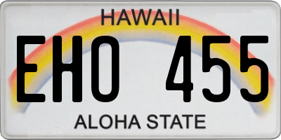 HI license plate EHO455