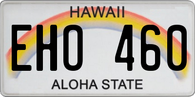 HI license plate EHO460