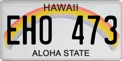 HI license plate EHO473