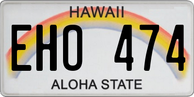 HI license plate EHO474