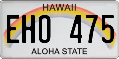HI license plate EHO475