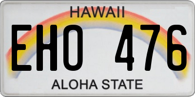 HI license plate EHO476