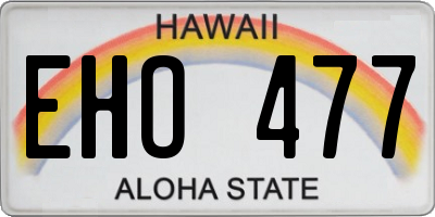HI license plate EHO477