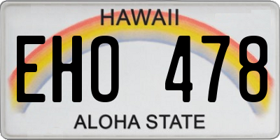 HI license plate EHO478