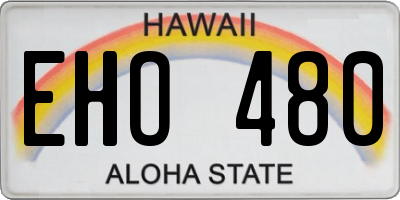 HI license plate EHO480