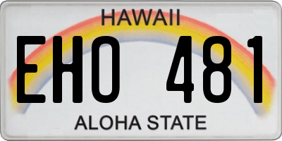 HI license plate EHO481