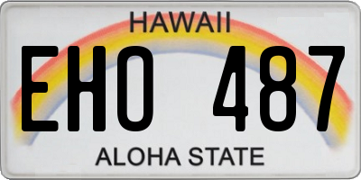 HI license plate EHO487
