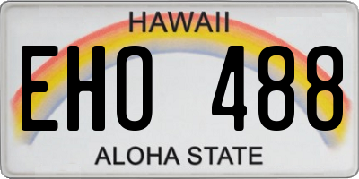 HI license plate EHO488