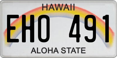 HI license plate EHO491