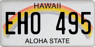 HI license plate EHO495