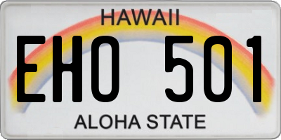 HI license plate EHO501