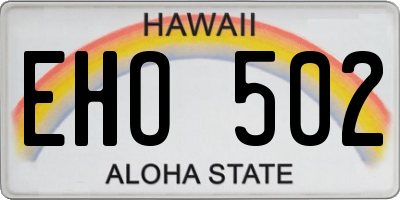 HI license plate EHO502