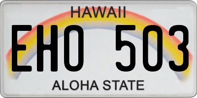 HI license plate EHO503