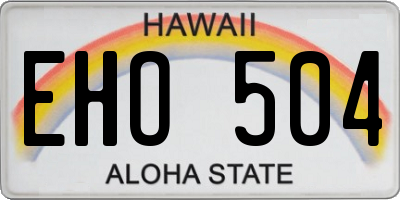 HI license plate EHO504