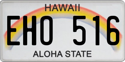 HI license plate EHO516