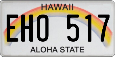 HI license plate EHO517