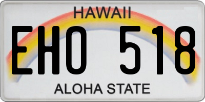HI license plate EHO518