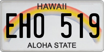 HI license plate EHO519