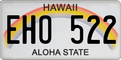 HI license plate EHO522