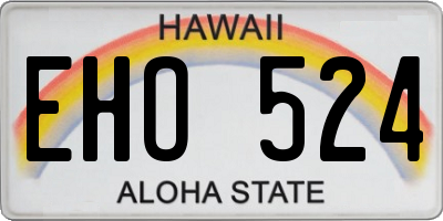 HI license plate EHO524
