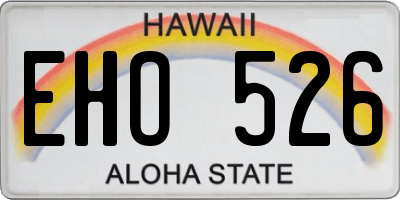 HI license plate EHO526