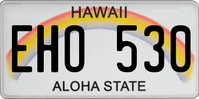 HI license plate EHO530