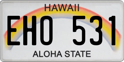 HI license plate EHO531