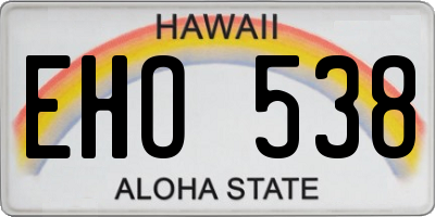 HI license plate EHO538