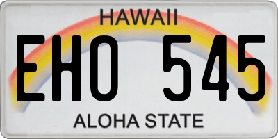 HI license plate EHO545