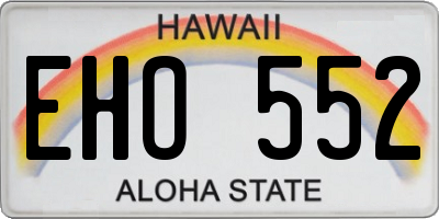 HI license plate EHO552