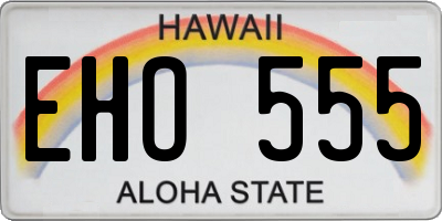 HI license plate EHO555