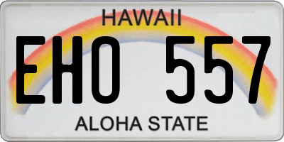 HI license plate EHO557