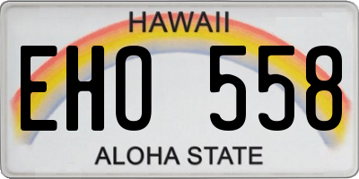 HI license plate EHO558