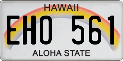 HI license plate EHO561