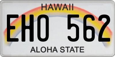 HI license plate EHO562
