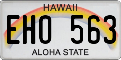 HI license plate EHO563
