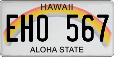 HI license plate EHO567