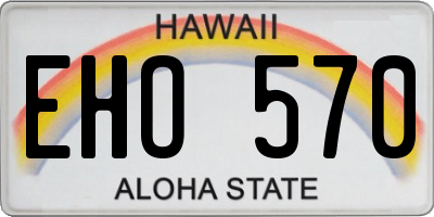 HI license plate EHO570