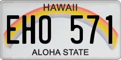 HI license plate EHO571