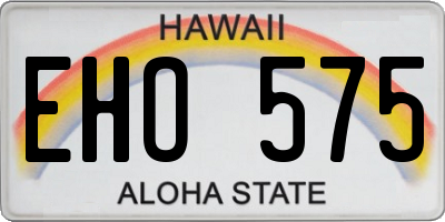 HI license plate EHO575