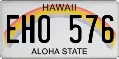 HI license plate EHO576